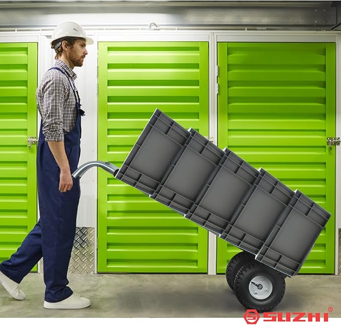 Large Wheel Hand Truck/Two Wheel Appliance Dolly Cart with 2 Straps / 600lb Load/Heavy Duty/for Equipment/Furniture/Electrical Appliances/Large Cartons/Warehouse