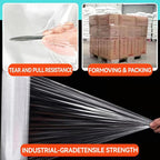 Stretch Wrap Film, 15" x 1000Ft Shrink Wrap Roll with Handles,60 Gauge Stretch Wrap Industrial Strength, Plastic Wrap for Pallet Wrapping Shipping Moving and Surface Protection (2 Pack-15"-60 Gauge)