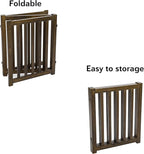 LZRS 3-Panel Wooden Free Standing Foldable Dog Gate Indoor – 24" High,Step-Over Safety Pet Gate for Doorways, Stairs, Hallways, Indoor Dog Barrier for Small to Medium Dogs & Puppies, Walnut