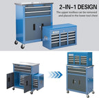 LARBANKE 5-Drawer&8-Drawer Tool Chest combination,with Universal Brake Wheels and Padded Feet,Tool Cabinet with Stainless Tabletop,Rolling Tool Chest Can be Connected Together with Connectiong Buckle