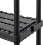 Gracious Living 4 Pack Light Duty Storage Shelves, Knect-A-Shelf 4-Shelf Ventilated Shelving Rack Organizer for Home, Garage, Basement & Laundry, Black