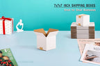 7x7x7 inch Small Shipping Boxes, White Corrugated Cardboard Boxes for E-Commerce, Mailing, Storage, Gifts Wrapping, 15 Pack
