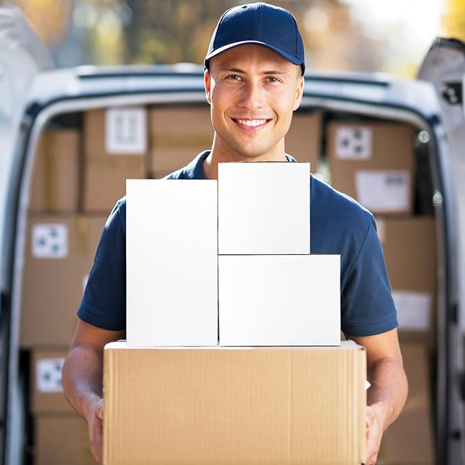 Eupako 30 Pack Small Shipping Boxes Assorted Sizes, White Corrugated Box Mailers, Cardboard Boxes for Packaging Small Business, Mailing, 6x6x6 & 8x6x6 & 11x6x6 10 PCS Each Small Boxes