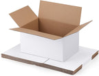 Shipping Boxes 9x6x4 Set of 6, White Corrugated Cardboard Box for Mailing Business Packaging