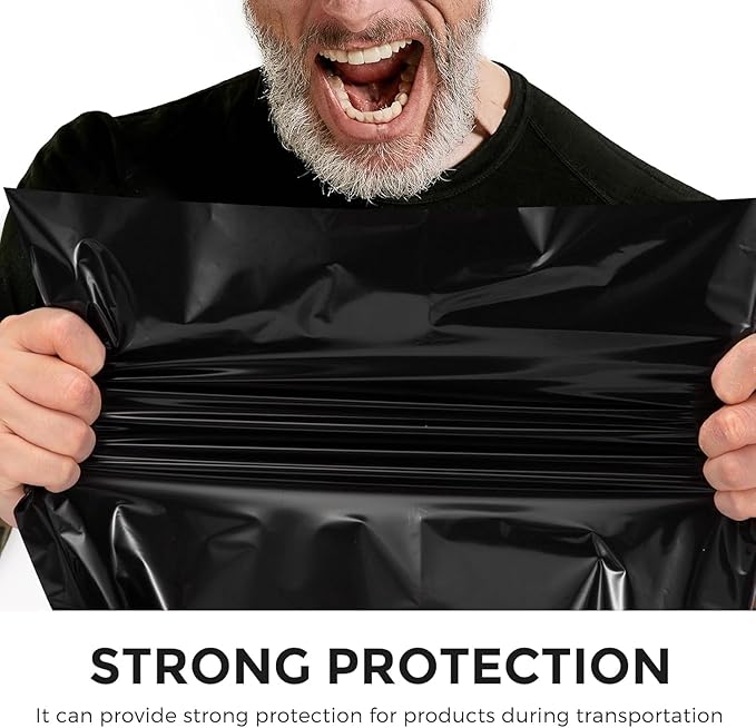 METRONIC Large Poly Mailers 24x24" 300PC Black, Strong Adhensive Shipping Bags for Clothing, Waterproof Packaging Bags, Bulk Shipping Envelopes for Small Business, Mailers Poly Bags Mailing Envelope