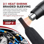 Heat Shrink Fabric Tubing Braided Sleeving 2:1 - Abrasion Protection Flexibility Wiring Harness Cable Sheath (3/8" ID, 30ft)