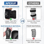 APEXUP Ice Pack for Knee Pain Relief, Large Reusable Wrap After Surgery, Flexible Gel Cold Pack for Injuries, Pain Relief for Back, Shoulder, Elbow, Ankle and Leg (Black, XXL, 1PK)