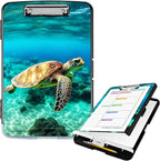 Clipboard with Storage High Capacity Plastic Nursing Clipboards with Pen Holder File Folder Storage Box Clipboard with Heavy Duty Clips for Teacher,Doctor,Offices-Sea Turtle