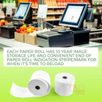 2-1/4''x230' Pos Thermal Receipt Paper Cash Register Roll, 200 rolls