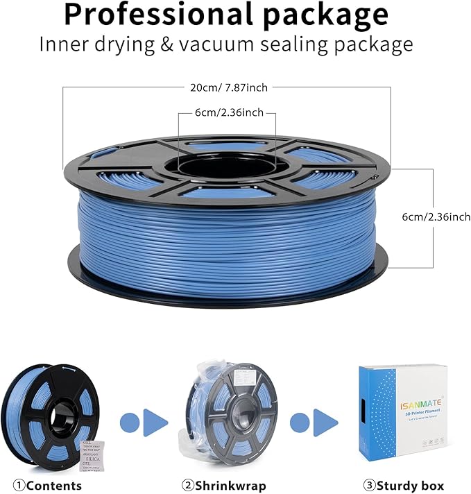 iSANMATE ASA Filament 1.75mm Marina Blue 1KG, UV & Weather Resistant 3D Printer Filament Perfect for Outdoor Functional Parts, Dimensional Accuracy +/- 0.02mm, 1kg Spool (2.2lbs)