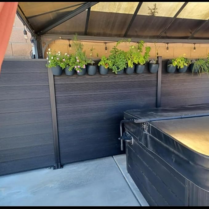6'' x 6'' Outdoor Privacy Fence, Wind Resistant, Wood Plastic Composite Fence Panel with 1 Post, Fencing for Yard, Backyard, Garden and Pool