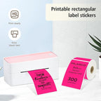 3x5 Inch Thermal Label Stickers,300Pcs Waterproof Rectangle Labels for Storage Bins,Moving Boxes,Address & Inventory Organization,Small Business Labeling,Fluorescent Pink