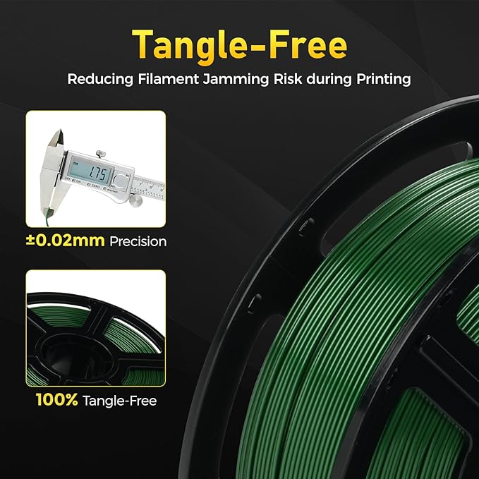 FLASHFORGE Rapid PETG Filament 1.75mm Metallic Green, Max 600mm/s High Speed Printing, 3D Printer Filament 1kg Spool, Dimensional Accuracy +/- 0.02mm, Fits Most 3D Printers