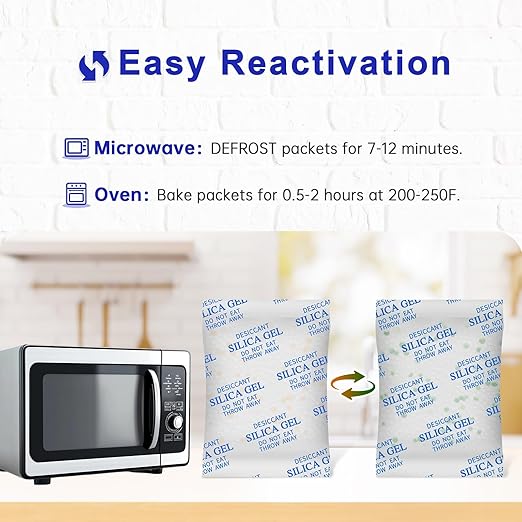 Desiccant Packs for Storage, 75 Packs 20 Gram Silica Gel Packets for Moisture Control, Food Grade Moisture Absorbers with Color Indicating, Desiccant Packs for Foods, Electronics, Jewelry, Safe