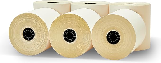 3" x 95' 2-PLY CARBONLESS WHITE/CANARY PoS RECEIPT PAPER - 50 ROLLS