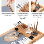 MEEDEN Art Supplies Storage Cart: 5-Tier Solid Beech Wood Utility Rolling Cart with 3 Drawers - Craft Orgnizer on 4 Wheels