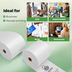 MUNBYN Thermal Paper 3 1/8 x 230ft, 30 Rolls Receipt Paper Work for Star Micronics TSP100 TSP143 Epson 80mm Receipt Printer Square POS Register Credit Card Terminals, Pos Register Paper BPA Free