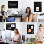 Magnetic Glass Whiteboard for Wall, 16" x 12" Glass Dry Erase Board, Large Frameless White Board for Home and Office - Black
