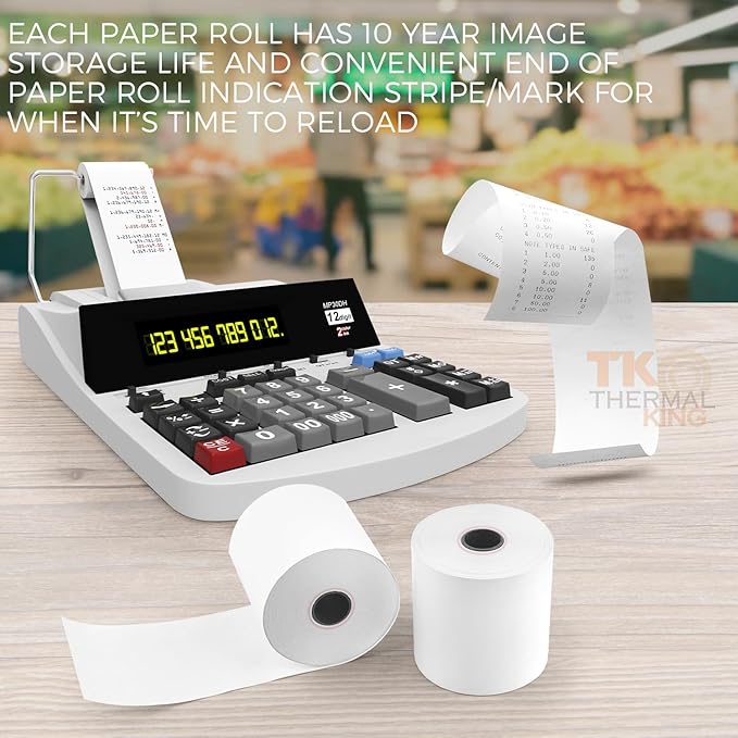 (48 Rolls) 2 1/4" x 150' Thermal Paper, Adding Machine/Calculator POS Receipt paper for Cash Registers
