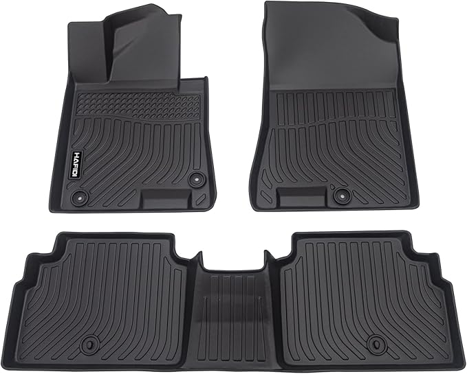 HAFIDI® Floor Mats Fit for 2021-2025 2026 Kia K5 (Only FWD Models) & 2020-2026 Hyundai Sonata & Sonata Hybrid All Weather TPE Car Floor Liners, Fits 1st & 2nd Row Full Set Custom Accessories, Black