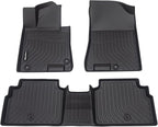 HAFIDI® Floor Mats Fit for 2021-2025 2026 Kia K5 (Only FWD Models) & 2020-2026 Hyundai Sonata & Sonata Hybrid All Weather TPE Car Floor Liners, Fits 1st & 2nd Row Full Set Custom Accessories, Black
