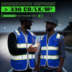 BeautyWill Custom Logo 10/20 Pack Safety Vest Class2 High Visibility Vest with Pockets Breathable Construction Vest Bulk