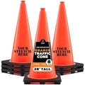 Xpose Safety 28 Inch Orange Traffic Cones, 8-Pack - Multipurpose PVC Plastic Safety Cone for Parking, Soccer, Caution, Kids and Construction - DOT Approved