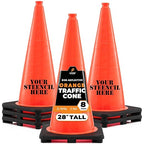 Xpose Safety 28 Inch Orange Traffic Cones, 8-Pack - Multipurpose PVC Plastic Safety Cone for Parking, Soccer, Caution, Kids and Construction - DOT Approved
