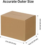 FARRAY 100 Pack 8x6x6 inches Shipping Boxes, Study Corrugated Small Cardboard Boxes for Mailing Packing, Brown