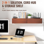 Cinati Large Cable Management Box, 15.8" Wooden Cable Organizer for Floor Wires Storage, Wall Mount Cord Hider Box for Electrical Cord Management, Power Strip Wire Organization for Desktop Home Office