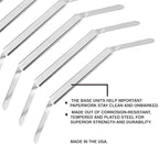 OLYMPX 100 Pcs of 1 Inch Capacity Premium Metal Paper Prong Fasteners Bases, 2.75 Inch Base for Paper File Clip Folder Accessories, Office Paper Clamp, Silver Box of 100