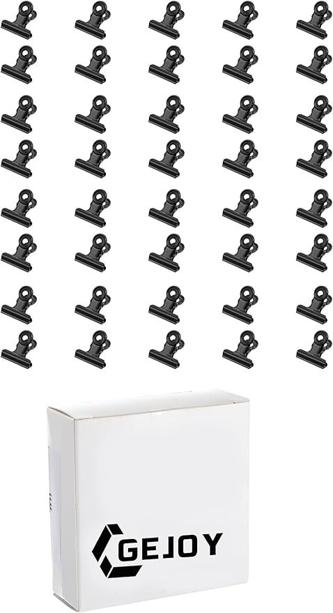 40 Pack Metal Clips 0.87 Inch Small Bull Binder Paper Clips for Picture Photo Crafts Food Bags Home Office Supplies(Black)