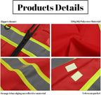 Safety Vest Reflective High Visibility with 5 Pockets ＆Zipper Class 2 Adult Unisex Construction Security Workwear