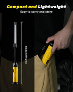 Magnetic LED Work Light Rechargeable,1000LM Flexible Gooseneck Magnetic Flashlight with Top & Base Magnets, Portable Mechanic Light for Auto Repair, Work Bench, Inspection, Emergency