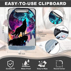 Clipboard with Storage,Heavy Duty Plastic Storage Clipboard with Low Profile Clip,Teacher Must Haves,Office Supplies,Planet Wolf
