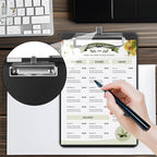 20 Pack Mini Clipboards, 6 x 9 Inch Small Clipboards Pocket Clipboard, Plastic Memo Clipboard with Profile Clip, Small Plastic Clip Board for Notepads Receipts Tickets(Black)