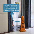 BESEA 4Pack Red Cones Caution DO NOT Enter Sign 4-Sided Heavy Duty Traffic Cones with Weighted Base for Restricted Areas, Construction Zones, Private Property