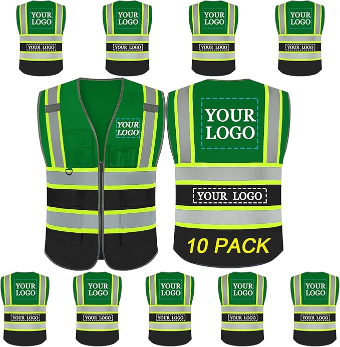 BeautyWill Custom Logo Safety Vest Class2 High Visibility Reflective Vest Breathable Construction Vest