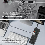 Heavy Duty Surge Protector 20Amp,Metal Power Strip with 8 Outlets,Wall Mount Surge Protector 4800J,12 Gauge 10FT Extension Cord 5-15P Adapter Workshop & Industrial Use with 6-20R T-Slot Outlets