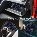 Car Registration and Insurance Holder, Leather Car Glove Box Organizer, Cool Car Accessories for ID, Driver's License Cards & Essential Document, business cards, Men&Women,Cute Black Cat Flower