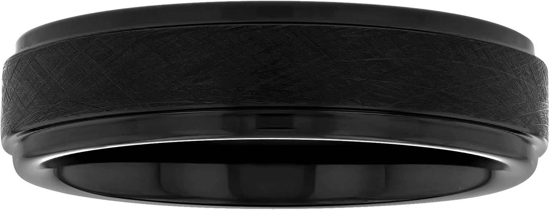 Men's 6mm Tantalum Carbide Contemporary Bands - Choice of Designs with Step Edges