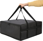 musbus Pizza Carrier Insulated Bags Large for Deliveries, Insulated Pizza Carrier Delivery Bag 20x20 Food Bag for Personal and Professional Use (Black)