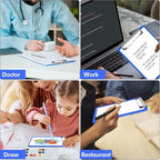 6 PCS Clipboards Bulk with Pen Holder,Standard A4 Letter Size,Plastic Clip Boards 8.5x11 Heavy Duty,Low Profile Clipboard for Men Kids Teacher,Office School Home Work,Blue