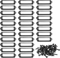 PATIKIL 60x17mm Metal Label Holders, 30 PCS Label Name Card Tag Frames with Screws for Office Library File Cabinets Shelves Wood Drawers Fabric Bins, Black