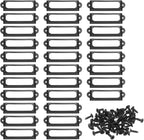 PATIKIL 60x17mm Metal Label Holders, 30 PCS Label Name Card Tag Frames with Screws for Office Library File Cabinets Shelves Wood Drawers Fabric Bins, Black