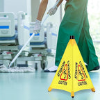 10 Pcs Pop up Wet Floor Sign with Storage Tube 20 Inch Wet Safety Signs Commercial Caution Safety Cone Pop up Caution Sign for Commercial Stores Grocery Restaurant Restroom Office Use