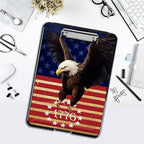 Clipboard with Storage,Office Supplies Nursing Clipboards Folder with Pen Holder Plastic Foldable Clip Board with Storage for Nurse Teacher,Flag Eagle