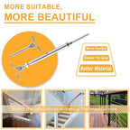 WAYSKA 36 Pairs Stainless Steel Cable Railing Kit Fit 1/8" Wire Rope, Angle 180°Adjustable Swage Toggle Turnbuckle Tensioner and End Fitting, T316 Marine Grade Cable Railing Hardware for Wood Post
