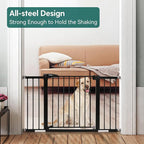 Babelio Baby Gate for Doorways and Stairs, 29-48" Auto Close Dog Gate PressGuard P7, Easy-Install Pressure Mounted Satey Door, No Drilling Safety Gate for Child and Pets, 2 Pack, Black