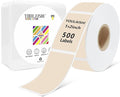 1x2 inch Label Stickers Roll for Thermal Printer 500PCS Colored Removable Freezer Labels Waterproof Blank Sticker Labels to Write on for Food Containers and Jars, Light Brown